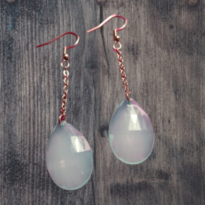 Earrings aquamarine drop - ημιπολύτιμες πέτρες, χάντρες, ατσάλι, μεγάλα, γάντζος - 2