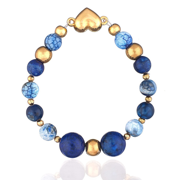Βραχιόλι με Μπλε Αχάτη και Λάπη Λαζουλί | The Gem Stories Jewelry - ασήμι, ημιπολύτιμες πέτρες, επιχρυσωμένα, χεριού, αυξομειούμενα