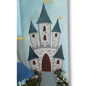 Σταχτοπούτα- Χειροποίητη πασχαλινή αρωματική λαμπάδα με ξύλινη ζωγραφισμένη πλάτη διακοσμητικό κάδρο για το δωμάτιο - κορίτσι, λαμπάδες, για παιδιά, πριγκίπισσες - 3