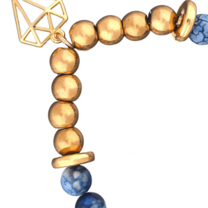 Βραχιόλι Γαλάζιος Αχάτης με Στοιχείο Διαμαντιού| The Gem Stories Jewelry - ασήμι, ημιπολύτιμες πέτρες, επιχρυσωμένα, χεριού - 2