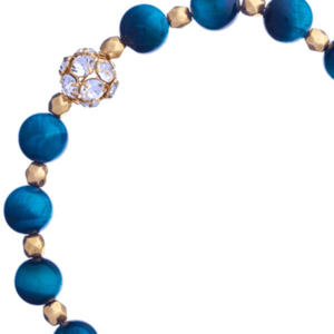 Βραχιόλι Μάτι Τίγρη σε Μπλε Απόχρωση με Στοργγυλό Κρυστάλλινο Στοιχείο | The Gem Stories Jewelry - ασήμι, ημιπολύτιμες πέτρες, επιχρυσωμένα, χεριού, αυξομειούμενα - 2