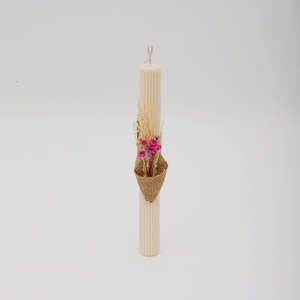 Πασχαλινή Λαμπάδα με Αποξηραμένα Άνθη - λαμπάδες, ζευγάρια, για ενήλικες