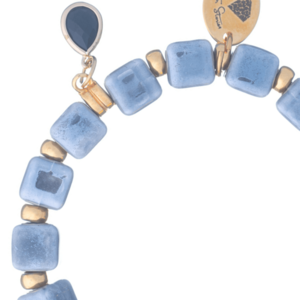 Κεραμικό Γκρί Βραχιόλι με στοιχείο δάκρυ| The Gem Stories Jewelry - ασήμι, ημιπολύτιμες πέτρες, επιχρυσωμένα, χεριού, αυξομειούμενα - 2