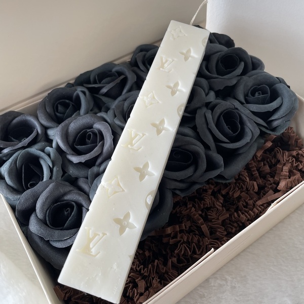 Λαμπάδα LV / COCO σε κουτί Forever Rose - κορίτσι, λουλούδια, λαμπάδες, για ενήλικες, για εφήβους - 2