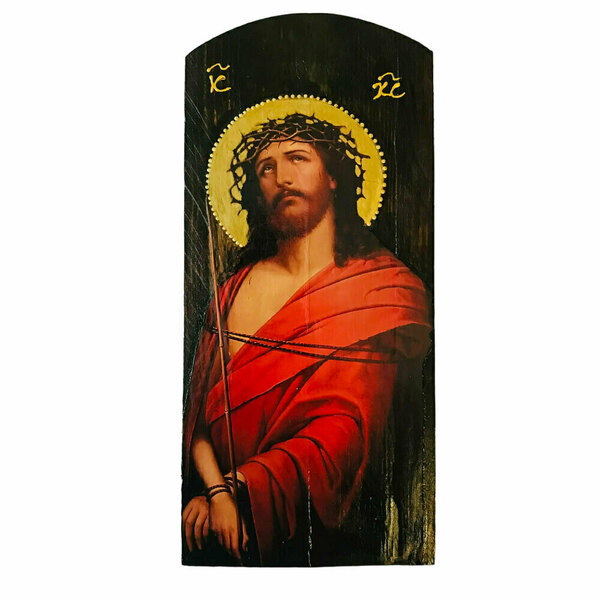 Ιησούς Χριστός Νυμφίος Χειροποίητη Εικόνα Σε Ξύλο 15x33cm - πίνακες & κάδρα, πίνακες ζωγραφικής