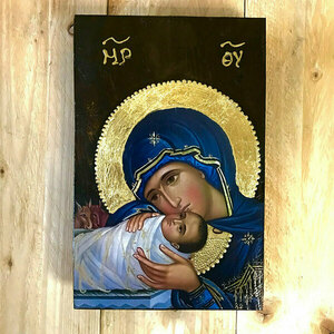 Η Γέννησις Του Χριστού Χειροποίητη Εικόνα Σε Ξύλο 14x21cm - πίνακες & κάδρα, πίνακες ζωγραφικής, εικόνες αγίων - 3
