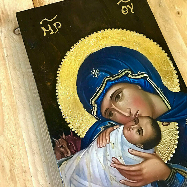 Η Γέννησις Του Χριστού Χειροποίητη Εικόνα Σε Ξύλο 14x21cm - πίνακες & κάδρα, πίνακες ζωγραφικής, εικόνες αγίων - 4