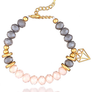 Bραχιόλι με Kρύσταλλα και Διακοσμητικό Στοιχείο Διαμαντιού| The Gem Stories Jewelry - ασήμι, ημιπολύτιμες πέτρες, επιχρυσωμένα, χεριού, αυξομειούμενα