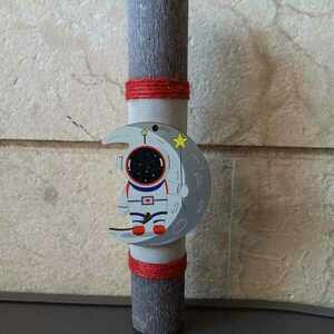 Λαμπαδα αρωματικη γκρι χρωμα αστροναύτης για αγορι - αγόρι, λαμπάδες, για παιδιά, πύραυλοι