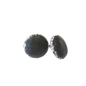 "Selina" καρφωτά μαύρα σκουλαρίκια από υγρό γυαλί - γυαλί, καρφωτά, μικρά, ατσάλι, φθηνά - 4