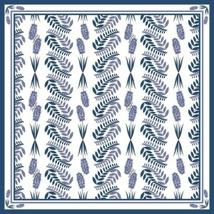 Τετράγωνο Μεταξωτό Μαντίλι 70*70 εκ. με Πολύχρωμο Μοτίβο Flora Blue - μετάξι, φουλάρια - 3
