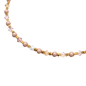 Κολιέ με Μαργαριτάρια σε Ροζ Αποχρώσεις και Κρύσταλλα | The Gem Stories Jewelry - ημιπολύτιμες πέτρες, μαργαριτάρι, επιχρυσωμένα, κοντά, ατσάλι - 2