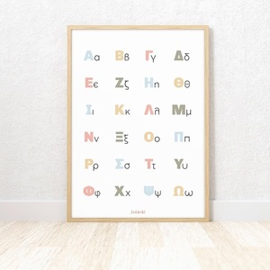 A4 Αφίσα | Επιμορφωτικό Πόστερ | Ελληνική Αλφάβητος | Πόστερ Ελληνικά | Πόστερ για παιδικό δωμάτιο | Αγόρι - Κορίτσι - κορίτσι, αγόρι, αφίσες - 5