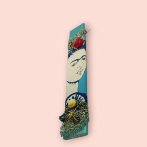 Πλακέ πασχαλινή λαμπάδα διακοσμημένη με ύφασμα που απεικονίζει γνωστή ζωγράφο - κορίτσι, λαμπάδες, για ενήλικες, για εφήβους - 4