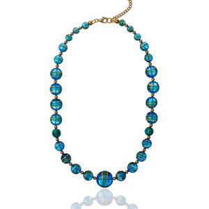 Κολιέ Murano Μπλε | The Gem Stories Jewelry - ημιπολύτιμες πέτρες, επιχρυσωμένα, ασήμι 925, κοντά, ατσάλι