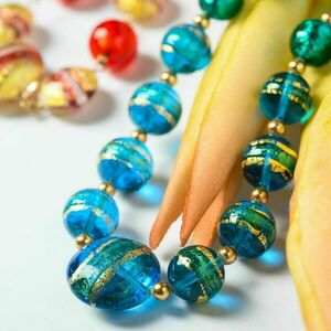 Κολιέ Murano Μπλε | The Gem Stories Jewelry - ημιπολύτιμες πέτρες, επιχρυσωμένα, ασήμι 925, κοντά, ατσάλι - 2