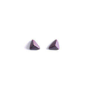Κουμπωτά σκουλαρίκια 'πυραμίδες' από πηλό - πηλός, minimal, ατσάλι - 3
