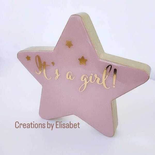 Αστεράκι για νεογέννητο κορίτσι It's a girl! - κορίτσι, δώρο, βρεφικά, δώρο για νεογέννητο, διακοσμητικό παιδικού δωματίου - 2