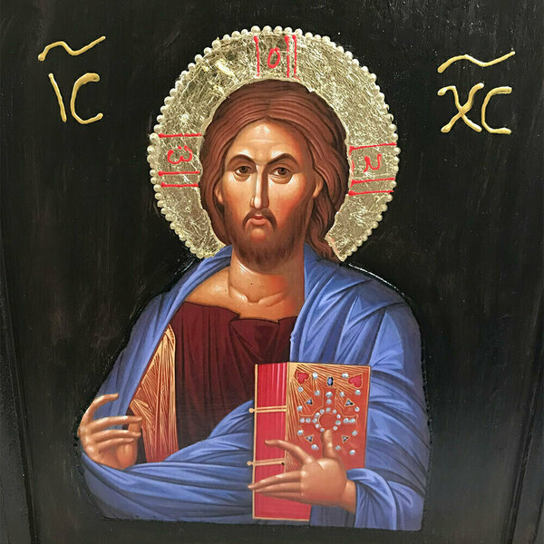 Κλειδοθήκη Τοίχου Με Εικόνα Του Ιησού Χριστού Παντοκράτωρ 30x24cm - κλειδοθήκες, πίνακες ζωγραφικής - 3