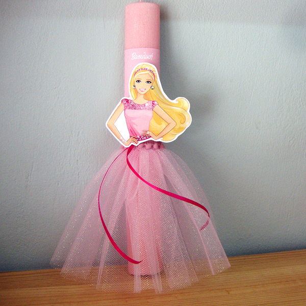 Λαμπάδα "Barbie" με όνομα παιδιού - κορίτσι, λαμπάδες, για παιδιά, για εφήβους, πριγκίπισσες - 3