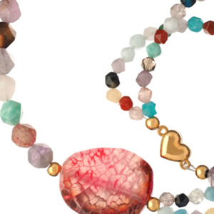 Κολιέ με Πολύχρωμες Πέτρες από Νεφρίτη| The Gem Stories Jewelry - ημιπολύτιμες πέτρες, επιχρυσωμένα, χάντρες, μακριά, ατσάλι - 2