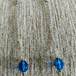 Handmade earrings stainless steel crystalglass - γυαλί, χάντρες, μακριά, ατσάλι, γάντζος - 4
