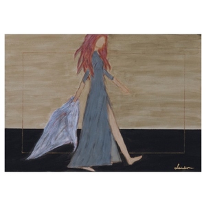 Walking away | 30*42 εκ | ακρυλικό σε χαρτί | #figure - πίνακες ζωγραφικής