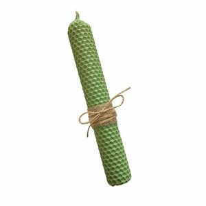 Στρογγυλή Χρωματιστή Μικρή Λαμπάδα Πράσινη από Μελισσοκέρι 20cm - αγόρι, λαμπάδες, για ενήλικες, για εφήβους