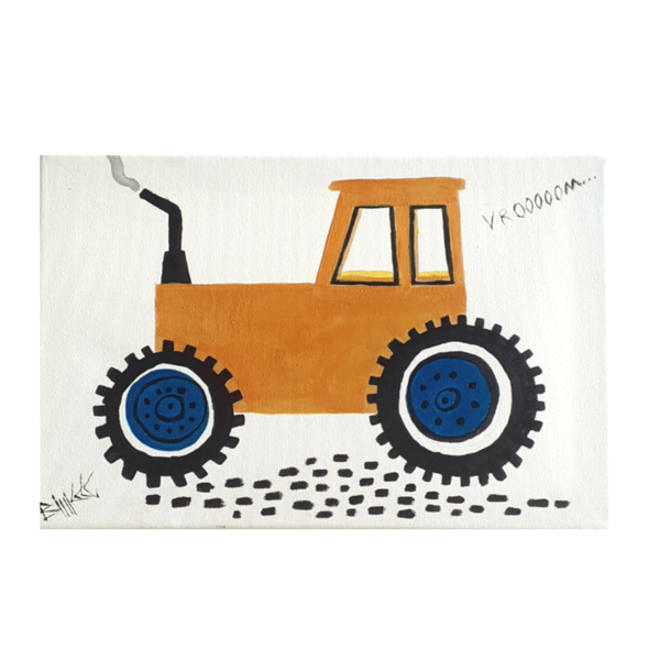 Πίνακας σε Βαμβακερό Καμβά /30x20cm/ Τρακτέρ - αγόρι, αυτοκίνητα, παιδικοί πίνακες