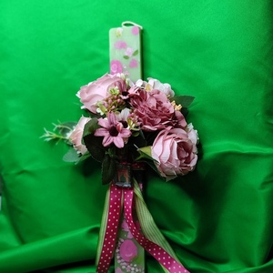 Χειροποίητη αρωματική λαμπάδα 35 εκ. "Floral" - κορίτσι, λαμπάδες, για ενήλικες, για εφήβους - 2
