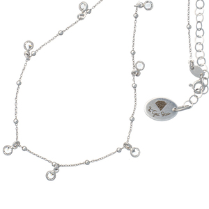 Κολιέ με Λευκές Κρυστάλλινες Πέτρες – Επιροδιωμένο | The Gem Stories Jewelry - ασήμι 925, κοντά, επιπλατινωμένα - 3