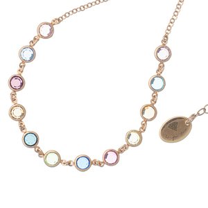Κοντό Κολιέ Allover με Πολύχρωμα Κρύσταλλα – Ροζ Χρυσό | The Gem Stories Jewelry - ασήμι 925, κοντά, επιπλατινωμένα - 2