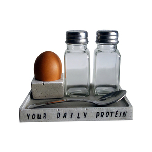 Τσιμεντένιο Σετ Για Το Αβγό " your daily protein " - τσιμέντο, σετ δώρου, είδη σερβιρίσματος