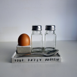 Τσιμεντένιο Σετ Για Το Αβγό " your daily protein " - τσιμέντο, σετ δώρου, είδη σερβιρίσματος - 4