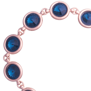 Rivoli Βραχιόλι με μπλέ κρύσταλλα| The Gem Stories Jewelry - επιχρυσωμένα, ασήμι 925, κοντά, αυξομειούμενα - 2
