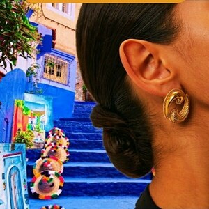 Double trouble earrings - επιχρυσωμένα, ατσάλι, μεγάλα