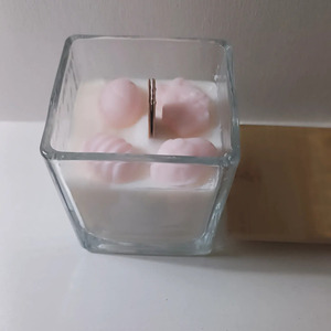 Πασχαλινό διάφανο τετράγωνο ποτήρι με melts πασχαλινά σχέδια 300 ml 8*10*8 - αρωματικά κεριά, κεριά, vegan κεριά - 4