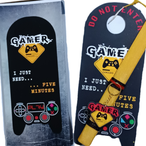 Πασχαλινή λαμπάδα set GAMER με μπρελόκ και door tag (ντορ ταγκ) - αγόρι, λαμπάδες, για παιδιά, για εφήβους, games