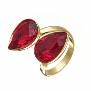Προσαρμοσμένο Δαχτυλίδι με Κρύσταλλα σε Κόκκινη Απόχρωση - Μεγάλο | The Gem Stories Jewelry - επιχρυσωμένα, ασήμι 925, χεριού, αυξομειούμενα