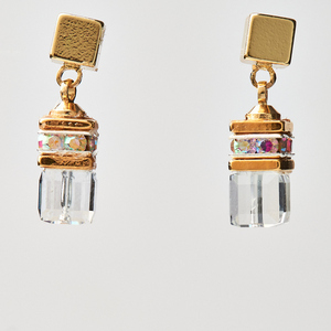 Σκουλαρίκια με Κρυστάλλινους Κύβους | The Gem Stories Jewelry - ασήμι, επιχρυσωμένα, ασήμι 925, swarovski, μικρά