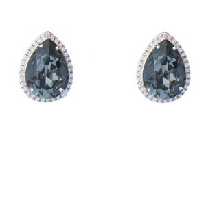 Σκουλαρίκια σε σχήμα δάκρυ και μαύρο Κρύσταλλο – Επιροδιωμένο | The Gem Stories Jewelry - ασήμι 925, swarovski, δάκρυ, μικρά, επιπλατινωμένα