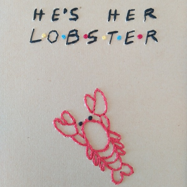 Κεντημένο τετράδιο Α5 ενός θέματος με θέμα από τα Φιλαράκια "he's her lobster" - τετράδια & σημειωματάρια - 2