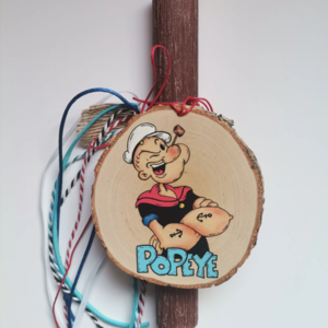 Χειροποίητη αρωματική λαμπάδα για τους λάτρεις των κόμικς Popeye - λαμπάδες, για παιδιά, για ενήλικες, για εφήβους, ήρωες κινουμένων σχεδίων
