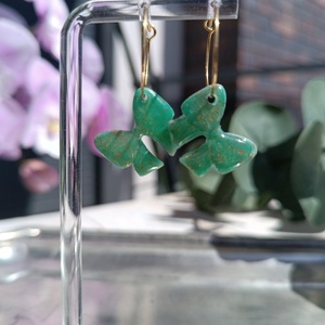 Σκουλαρίκια Κρίκοι-Φιογκάκι Emerald Marble - φιόγκος, πηλός, κρίκοι, φθηνά - 2