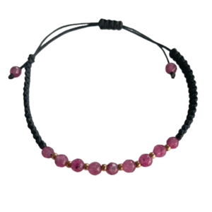 Βραχιόλι μακραμέ με ροζ νεφρίτη - ημιπολύτιμες πέτρες, νεφρίτης, χεριού, αυξομειούμενα