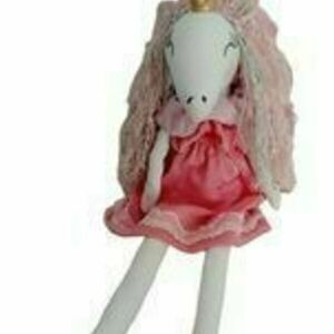 unicorn μονοκαιρίνα με γυαλιστερό ροζ φόρεμα για παιχνίδι και διακόσμηση 85 εκ. - κορίτσι, λούτρινα, μονόκερος - 2