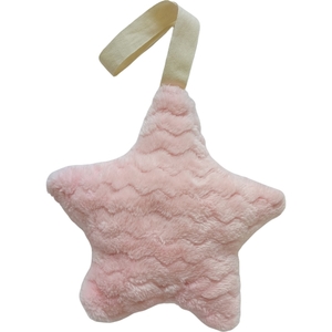 Αξεσουάρ πιπίλας wavy ροζ γουνάκι, "Αστεράκι", 15cm * 12cm - αστέρι, κλιπ πιπίλας