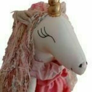 unicorn μονοκαιρίνα με γυαλιστερό ροζ φόρεμα για παιχνίδι και διακόσμηση 85 εκ. - κορίτσι, λούτρινα, μονόκερος - 3