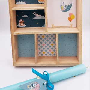 Ξυλινο σπιτάκι με ράφια - αγόρι, διακοσμητικά, ζωάκια, για μωρά, παιχνιδολαμπάδες - 2