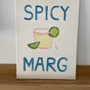 Spicy Margarita - ζωγραφισμένα στο χέρι, πίνακες & κάδρα, καμβάς, χειροποίητα - 2
